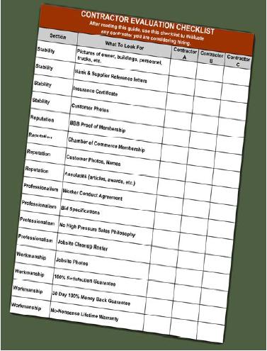 Evaluation checklist