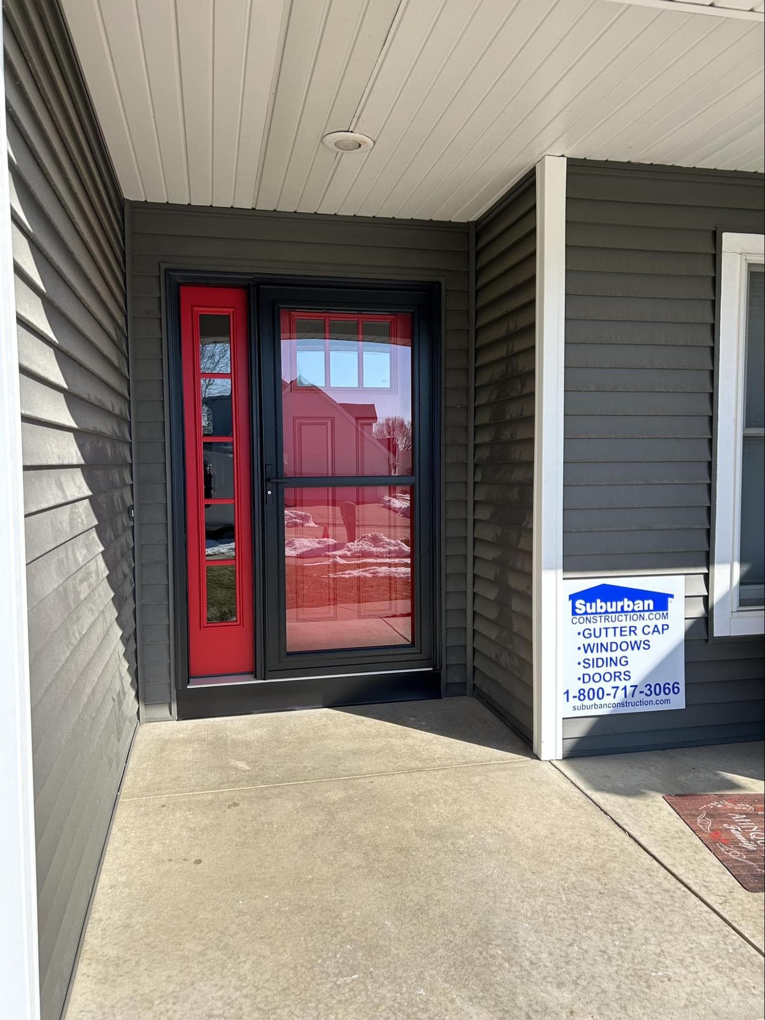 Easy Vent storm door with ventilation panels open