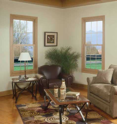 Double hung replacement window installed in home