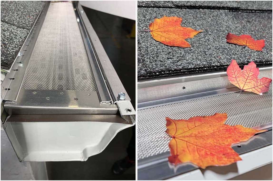 Hydro Flo gutter protection panel installed on a seamless gutter