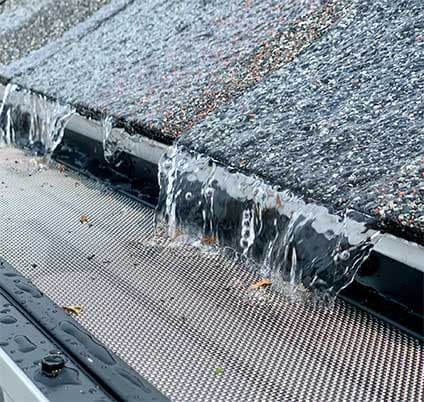 Rainwater draining through a Hydro Flo panel