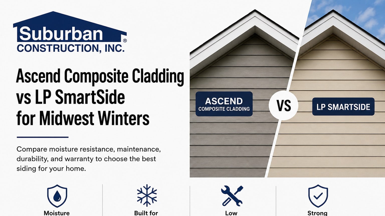 Ascend Composite Cladding vs LP SmartSide for Midwest Winters