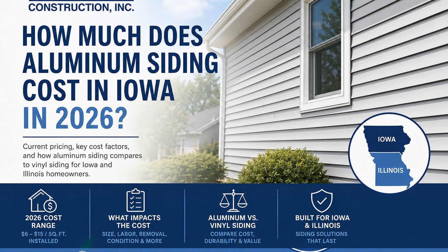How Much Does Aluminum Siding Cost in Iowa in 2026?