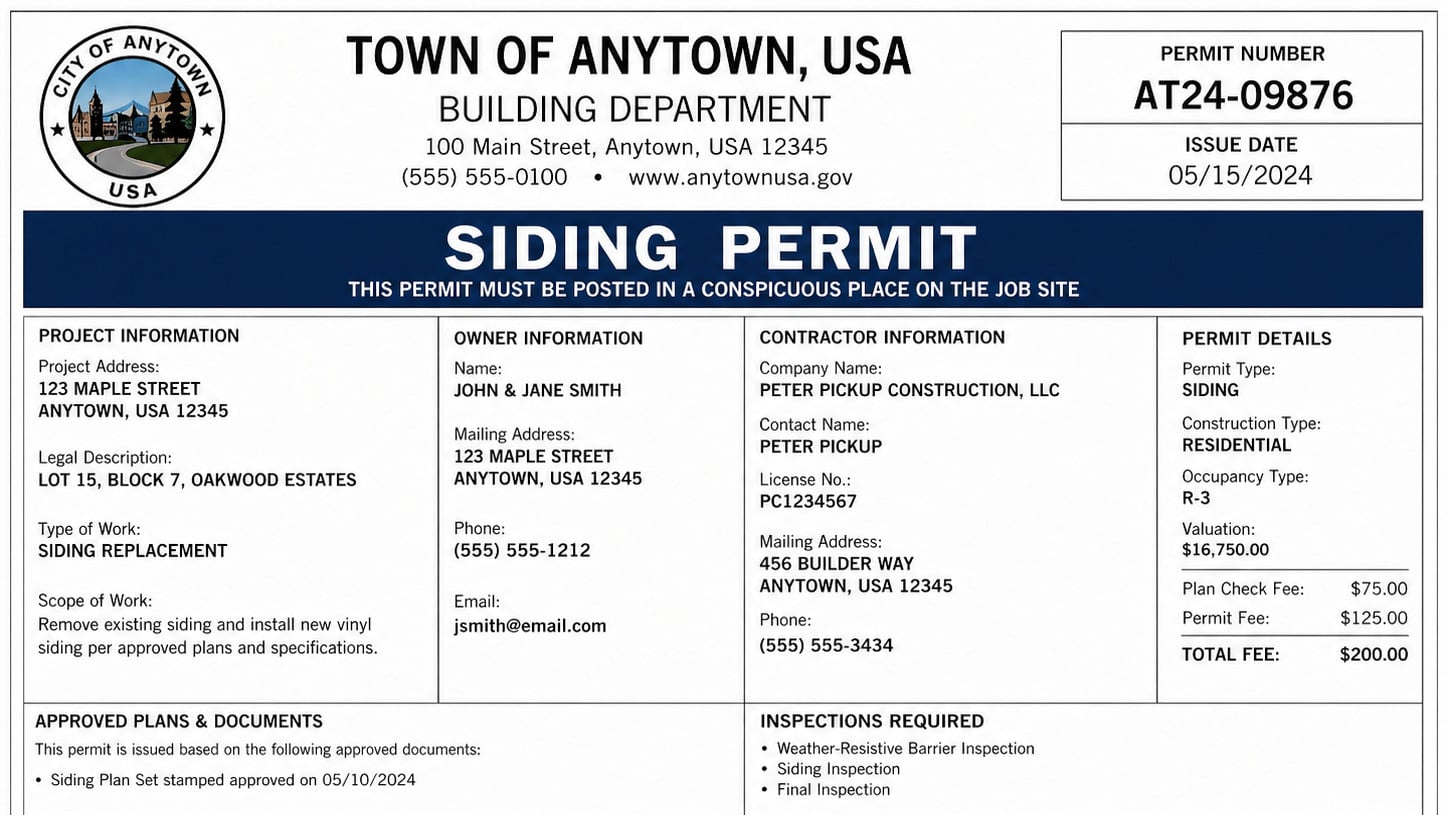 Do I need permits to replace siding in the Quad Cities area?