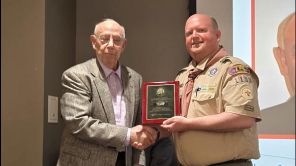 JR Girskis awards Coach Castro at Illowa Scouting America Gala