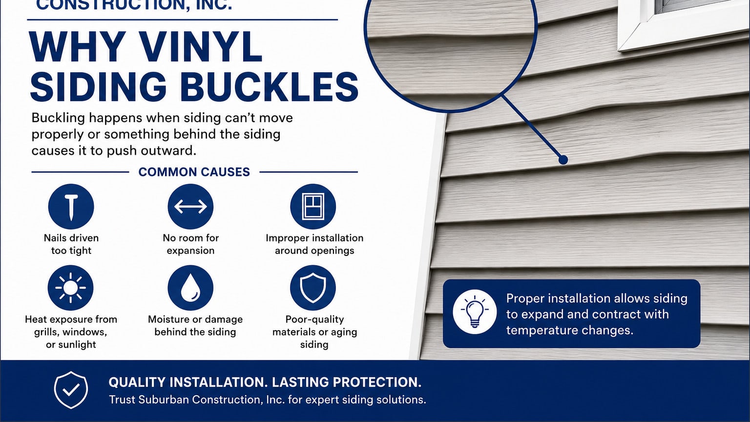 Why Vinyl Siding Buckles | Causes, Fixes & Prevention | Bettendorf IA