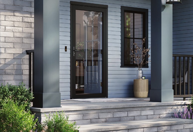 Storm door security features